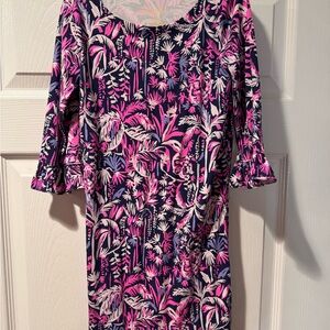 Girls Floral Pink and Blue Lilly Pulitzer Dress 6/7